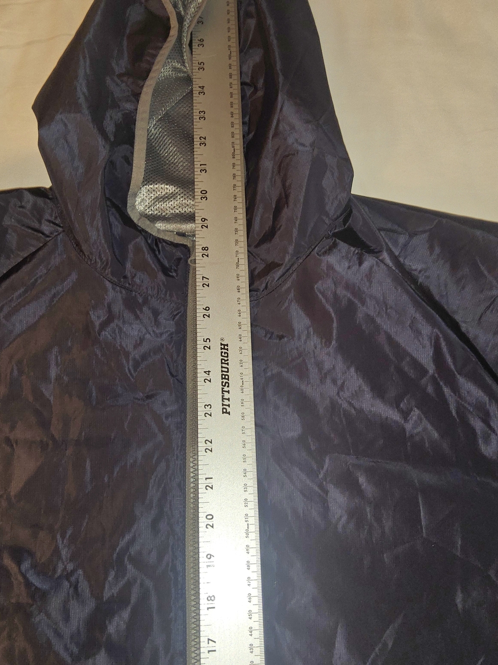 Lands' End Mens 2XL Windbreaker Jacket Navy Blue Hooded Mesh Lined Lightweight - Picture 5 of 7